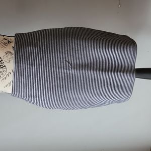 Loft Outlet Black and White Striped Pencil Skirt, Medium